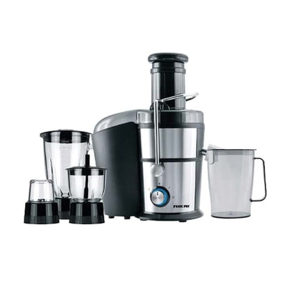 Nikai Food Processor 4in1 1000W 1.1L Glass Jar Juicer, Blender, Mixer, Mincer 2 Speeds - Black and Silver