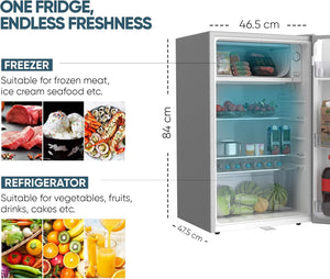 Nikai Single Door Refrigerator , 130Liter, Sliver