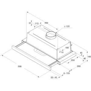 Indesit 60 cm Telescopic Hood
